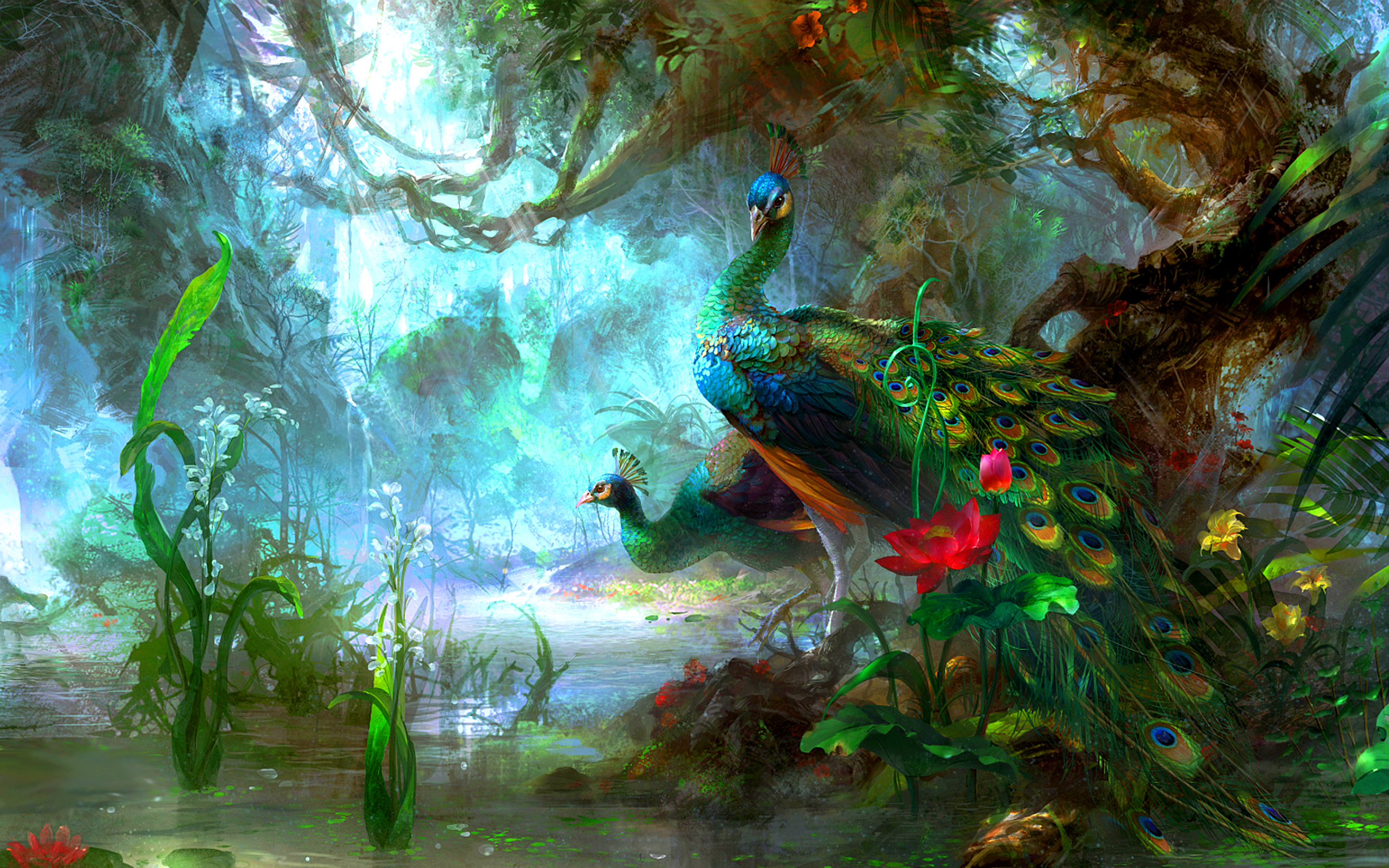 Painting Beautiful Peacock