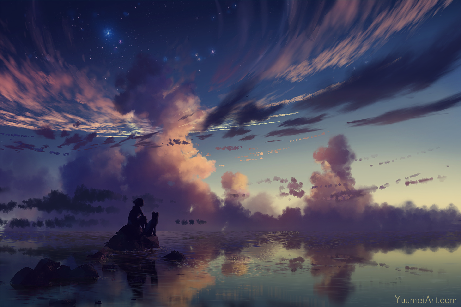 Starry Sunset Serenity HD Wallpaper By Yuumei