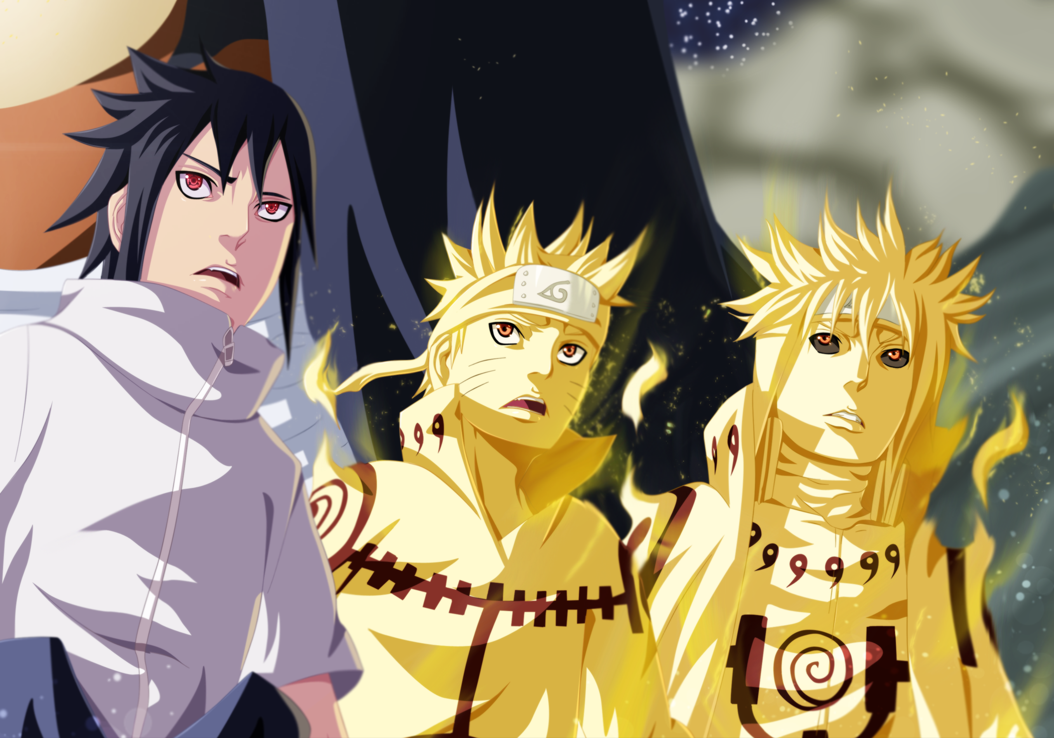 Sasuke Naruto and Minato  HD Wallpaper Background Image 