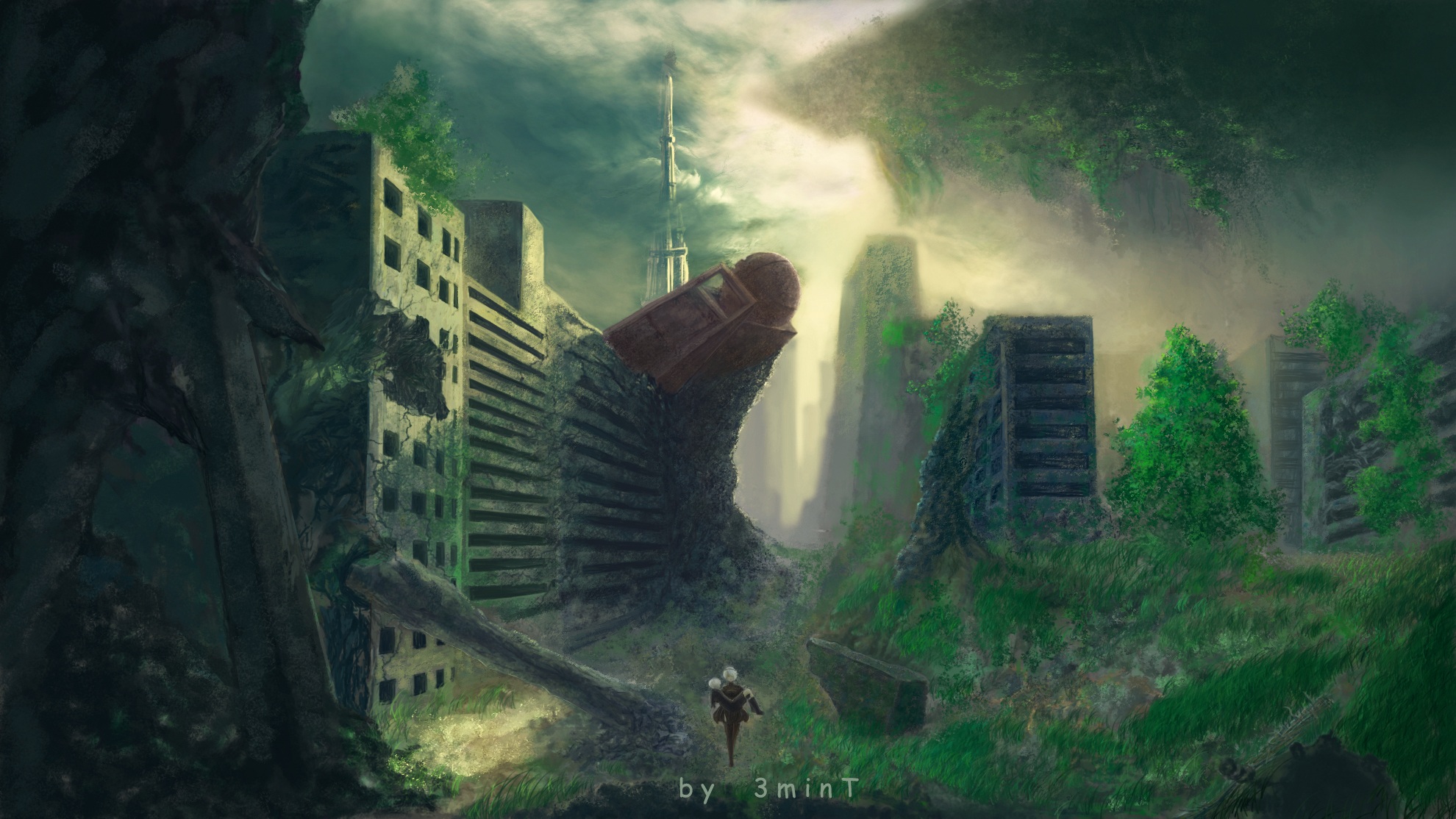 Anime Post Apocalyptic HD Wallpaper by 3minT
