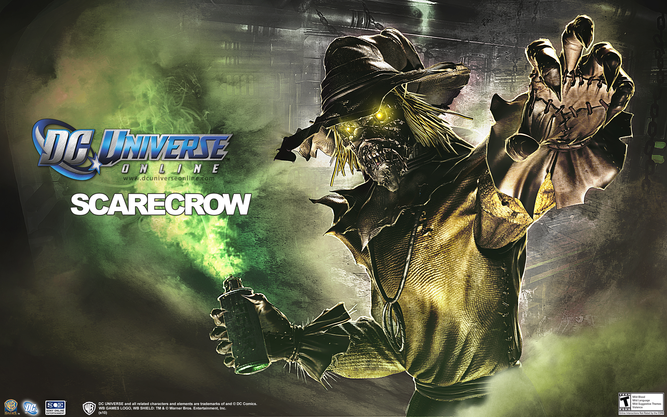A menacing Scarecrow from Batman stands tall in this HD desktop wallpaper.