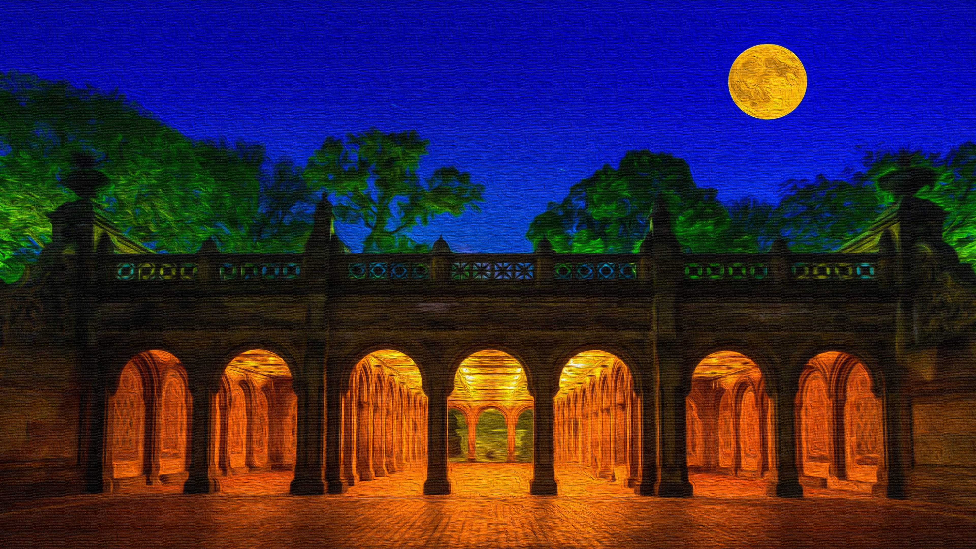 Earth Color Magic: Bethesda Terrace at Night (2020)