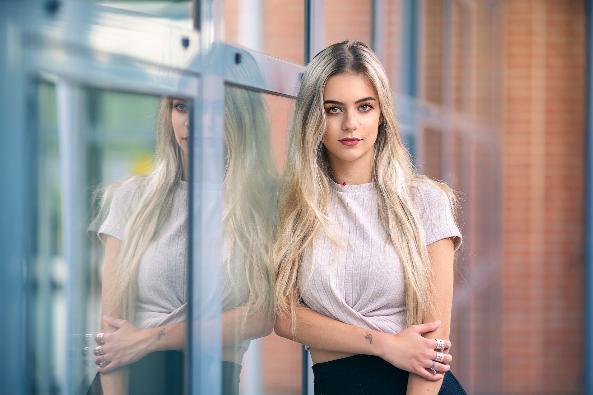 Reflective Blonde — Long-Haired Model HD Wallpaper by Jean-François ...