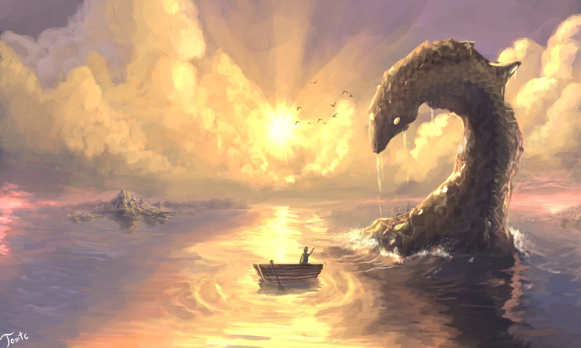 Download Fantasy Sea Monster HD Wallpaper by Tommy Chandra