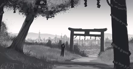 torii Anime shrine HD Desktop Wallpaper | Background Image