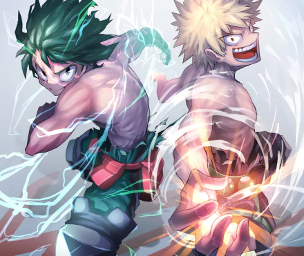 Katsuki Bakugou Izuku Midoriya Anime My Hero Academia HD Desktop Wallpaper | Background Image