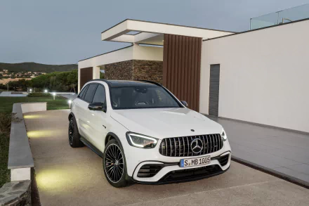 SUV white car car Mercedes-Benz GLC-Class Mercedes-AMG vehicle Mercedes-AMG GLC 63 S HD Desktop Wallpaper | Background Image