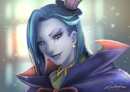 HD anime desktop wallpaper featuring Roswaal L. Mathers from Re:Zero - Starting Life in Another World, showcasing his distinctive makeup and elaborate costume.