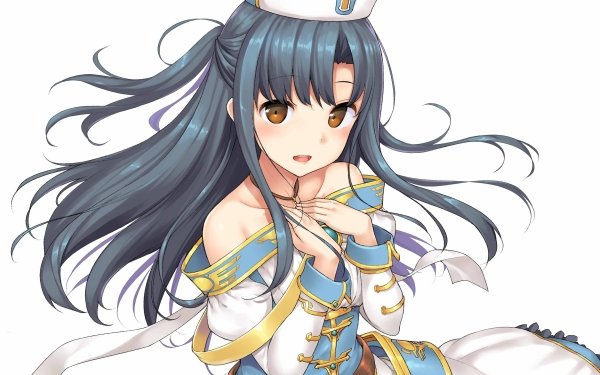 Anime Arifureta Shokugyou de Sekai Saikyou Kaori Shirasaki Hat Arifureta Arifureta Shokugyou de Sekai Saikyo Black Hair Long Hair Brown Eyes Dress White Dress Blush HD Wallpaper | Background Image