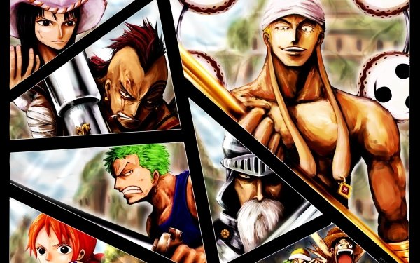 Anime One Piece Aisa Enel Wiper Gan Fall Monkey D. Luffy Roronoa Zoro Nico Robin Nami HD Wallpaper | Background Image