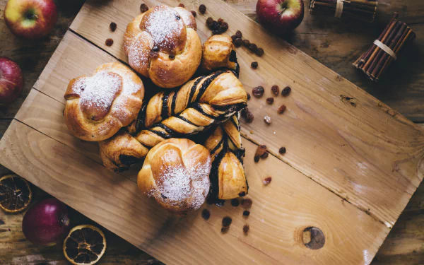 apple viennoiserie food still life HD Desktop Wallpaper | Background Image