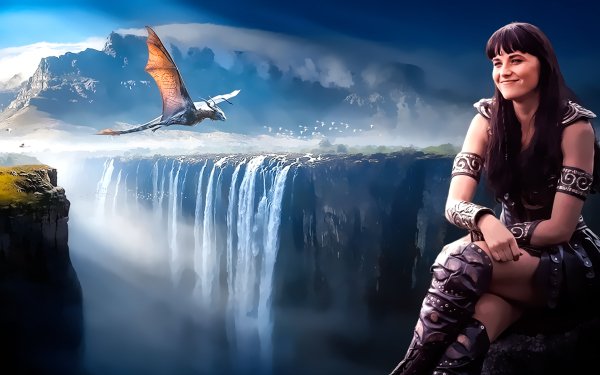TV Show Xena: Warrior Princess Lucy Lawless Dragon Fantasy Woman Warrior Xena HD Wallpaper | Background Image