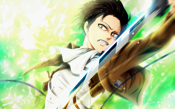 Anime Attack On Titan Levi Ackerman Black Hair Yellow Eyes Weapon Shingeki No Kyojin HD Wallpaper | Background Image
