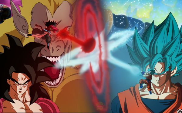 Anime Super Dragon Ball Heroes Vegito Goku Super Saiyan 4 Super Saiyan Blue Cunber HD Wallpaper | Background Image
