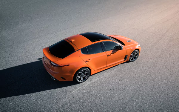 orange car car Kia Kia Stinger vehicle Kia Stinger GTS HD Desktop Wallpaper | Background Image