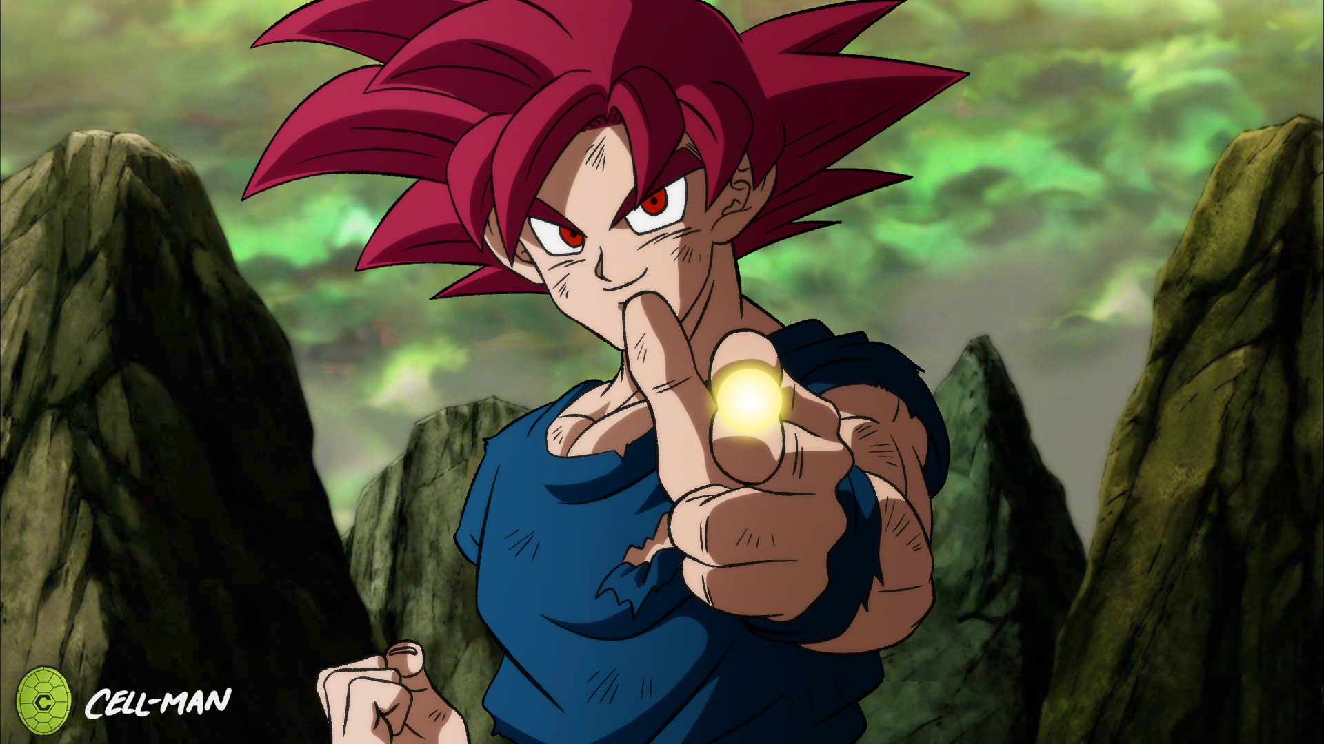 Goku ssj god, anime, ball, dragon, ssj god, super, HD phone