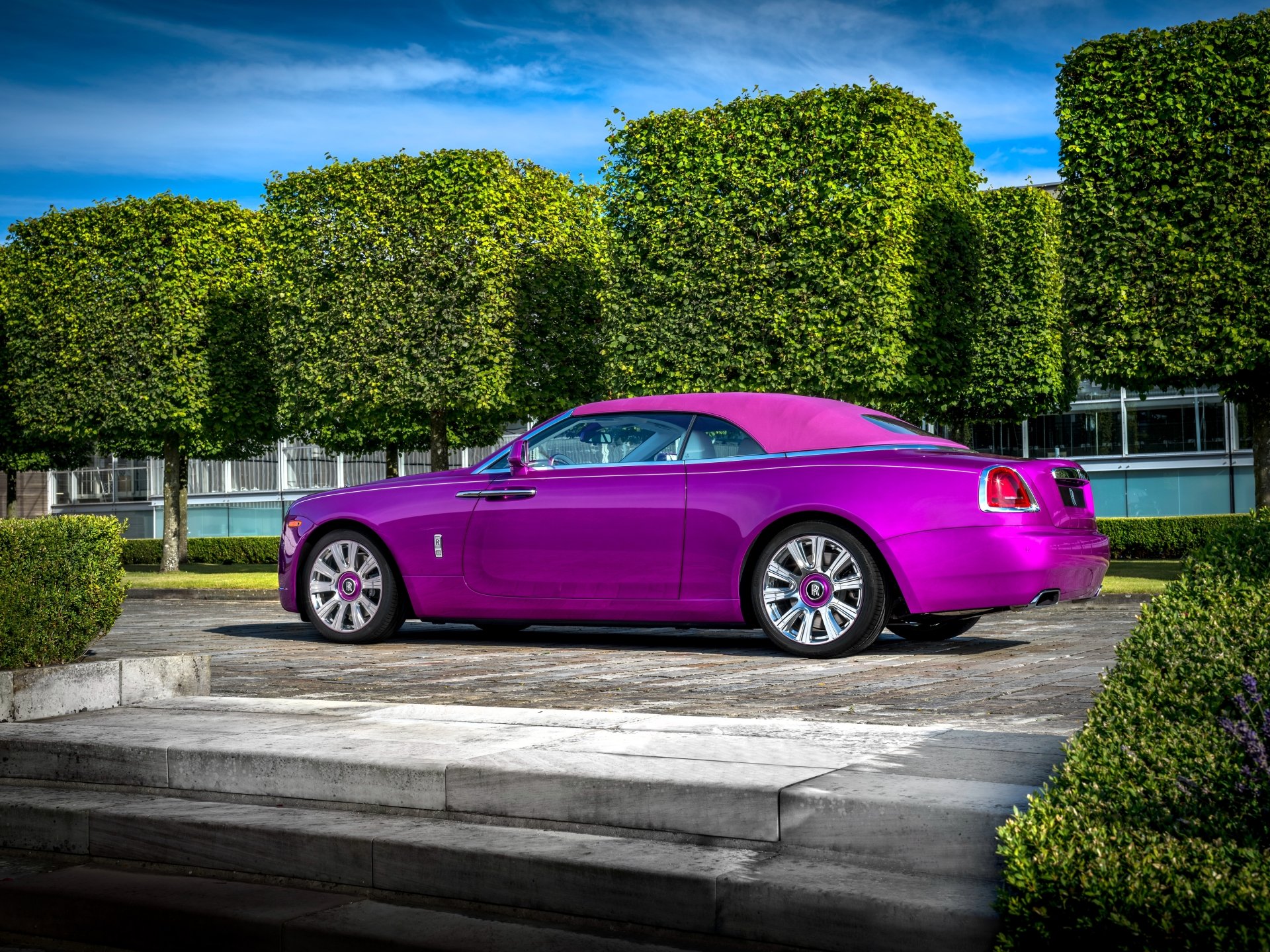 Download Purple Car Car Rolls-Royce Vehicle Rolls-Royce Dawn 4k Ultra HD Wallpaper