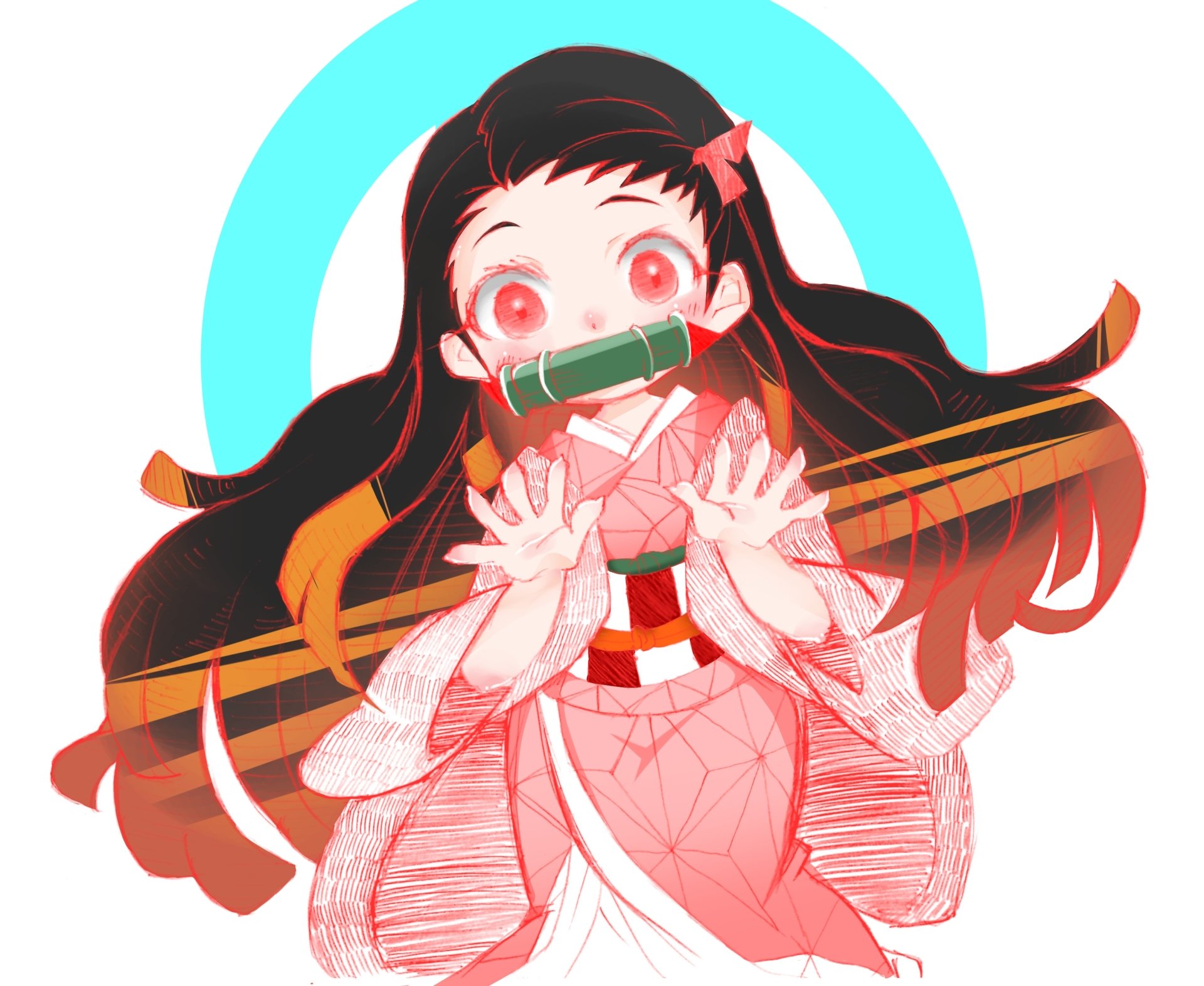 Nezuko Kamado from Demon Slayer: Kimetsu no Yaiba in vibrant anime style, featured as a 4K Ultra HD PC desktop wallpaper and background.