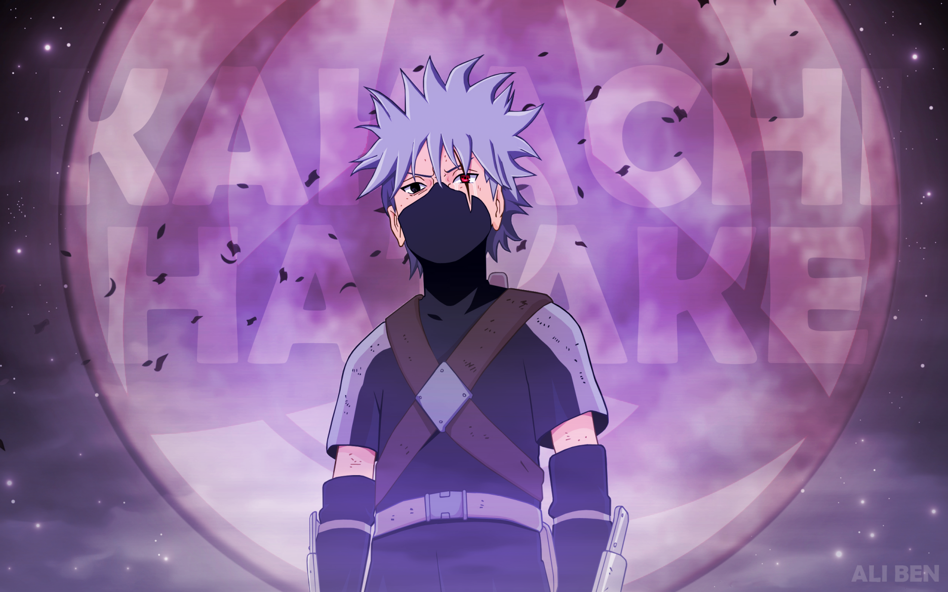 Naruto Kakashi Hatake Lightning Purple Desktop Wallpaper in 4K