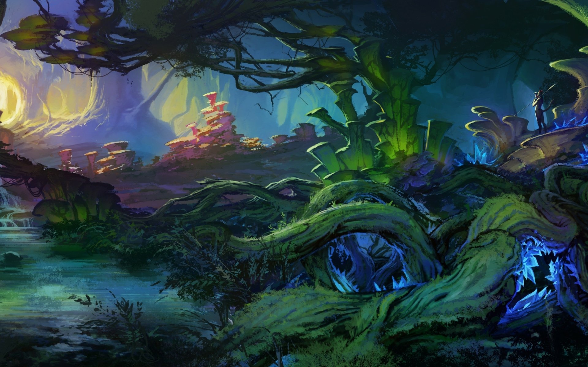 Download Tree Fantasy Forest HD Wallpaper