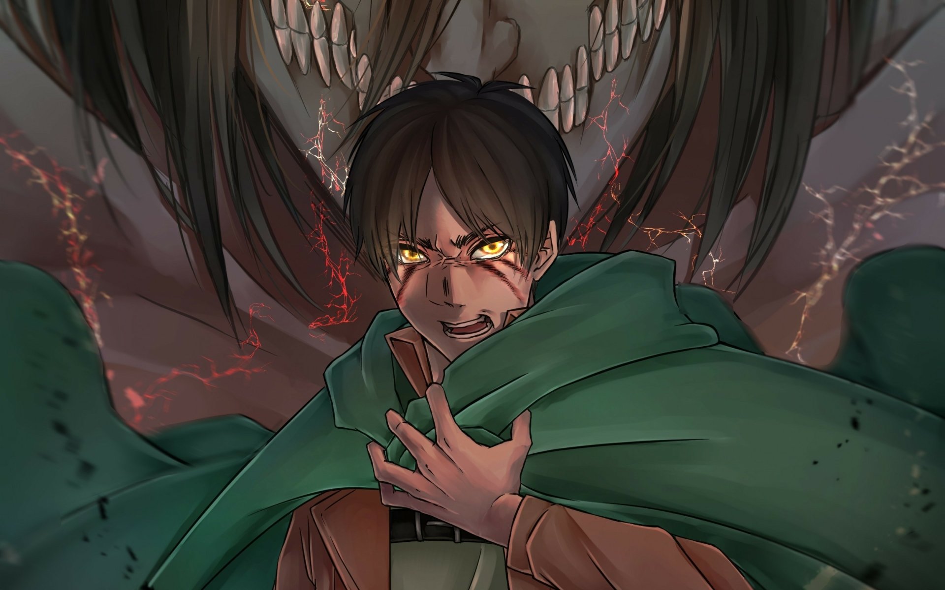 Download Titan Eren Yeager Anime Attack On Titan HD Wallpaper by ましゅ