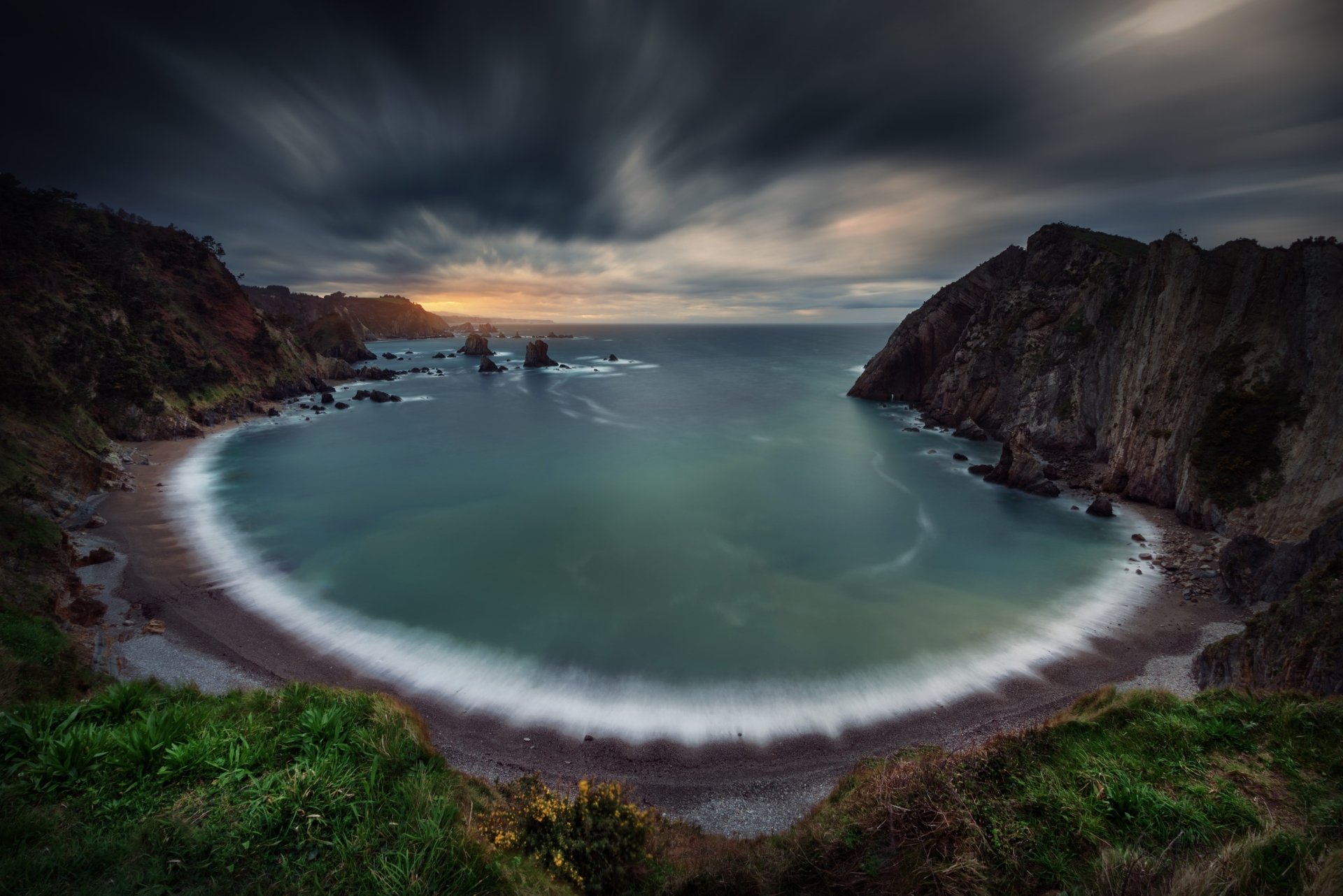 Download Cliff Ocean Coast Horizon Nature Beach HD Wallpaper