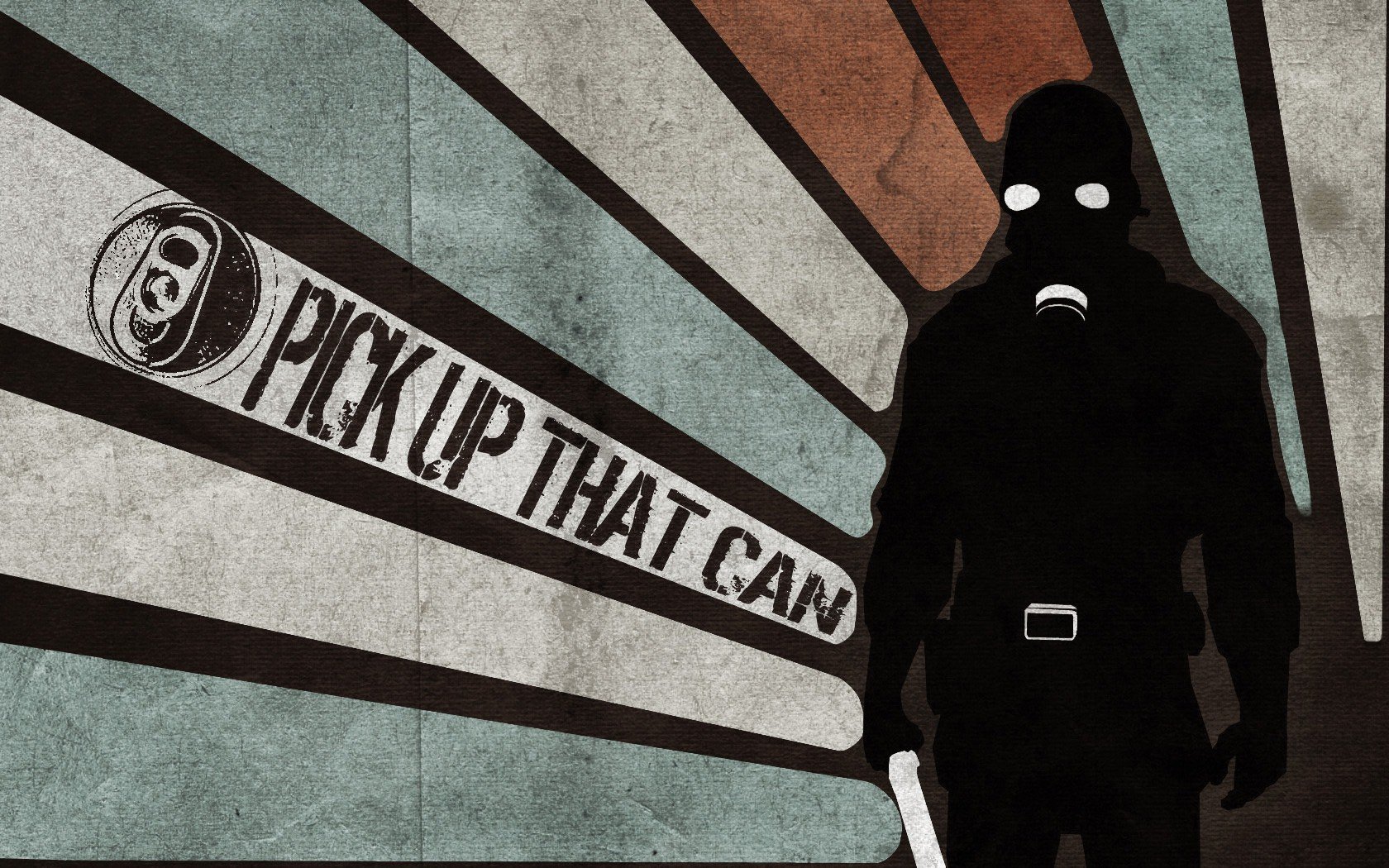 A striking HD wallpaper featuring a character from Half-Life 2 against a dynamic background, highlighting the phrase PICK UP THAT CAN in a bold, graphic style.