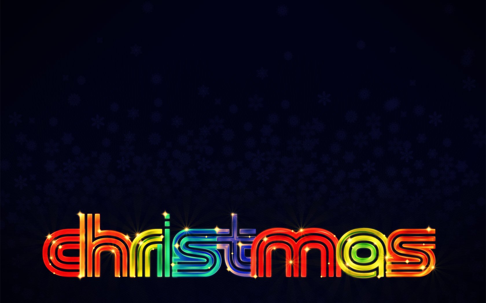 HD desktop wallpaper featuring the word Christmas in vibrant, colorful letters against a dark background.