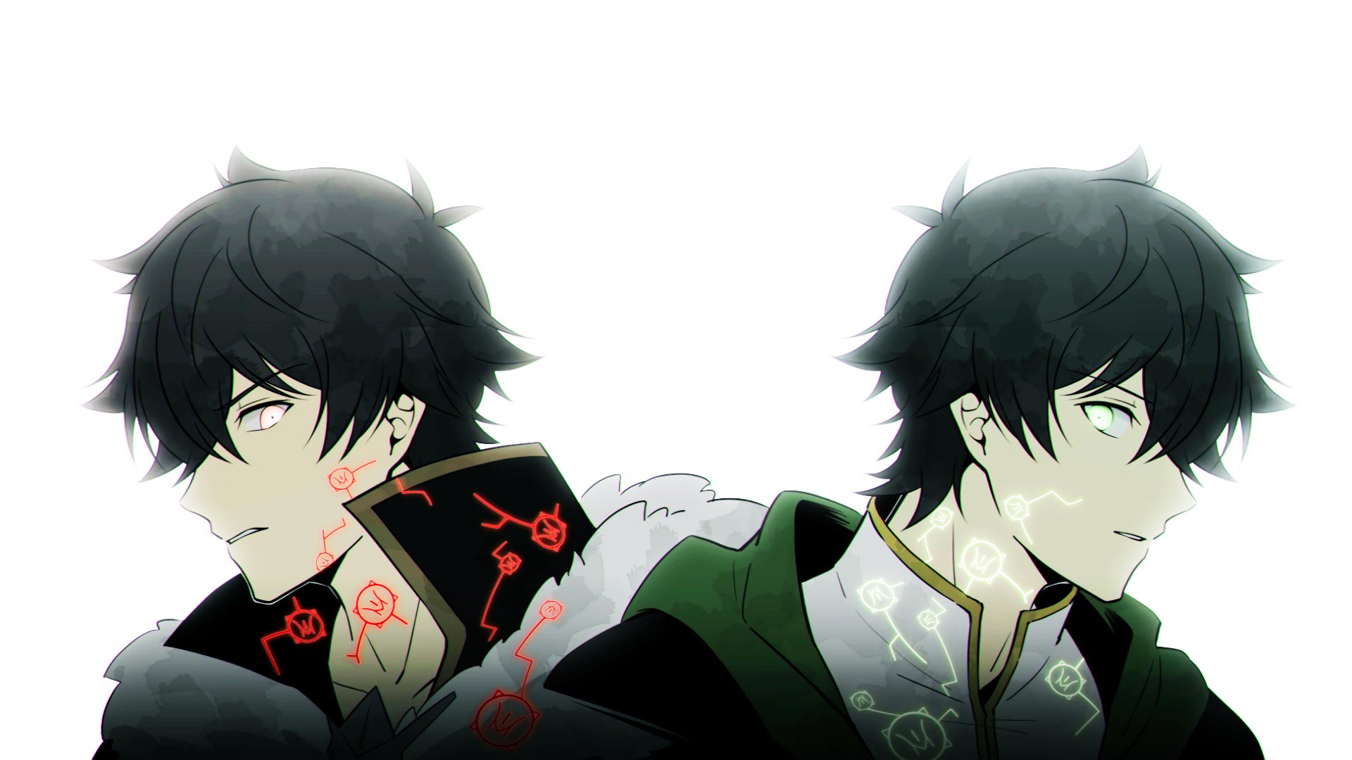 Anime-style 4K Ultra HD wallpaper featuring Naofumi Iwatani from The Rising of the Shield Hero against a white background.