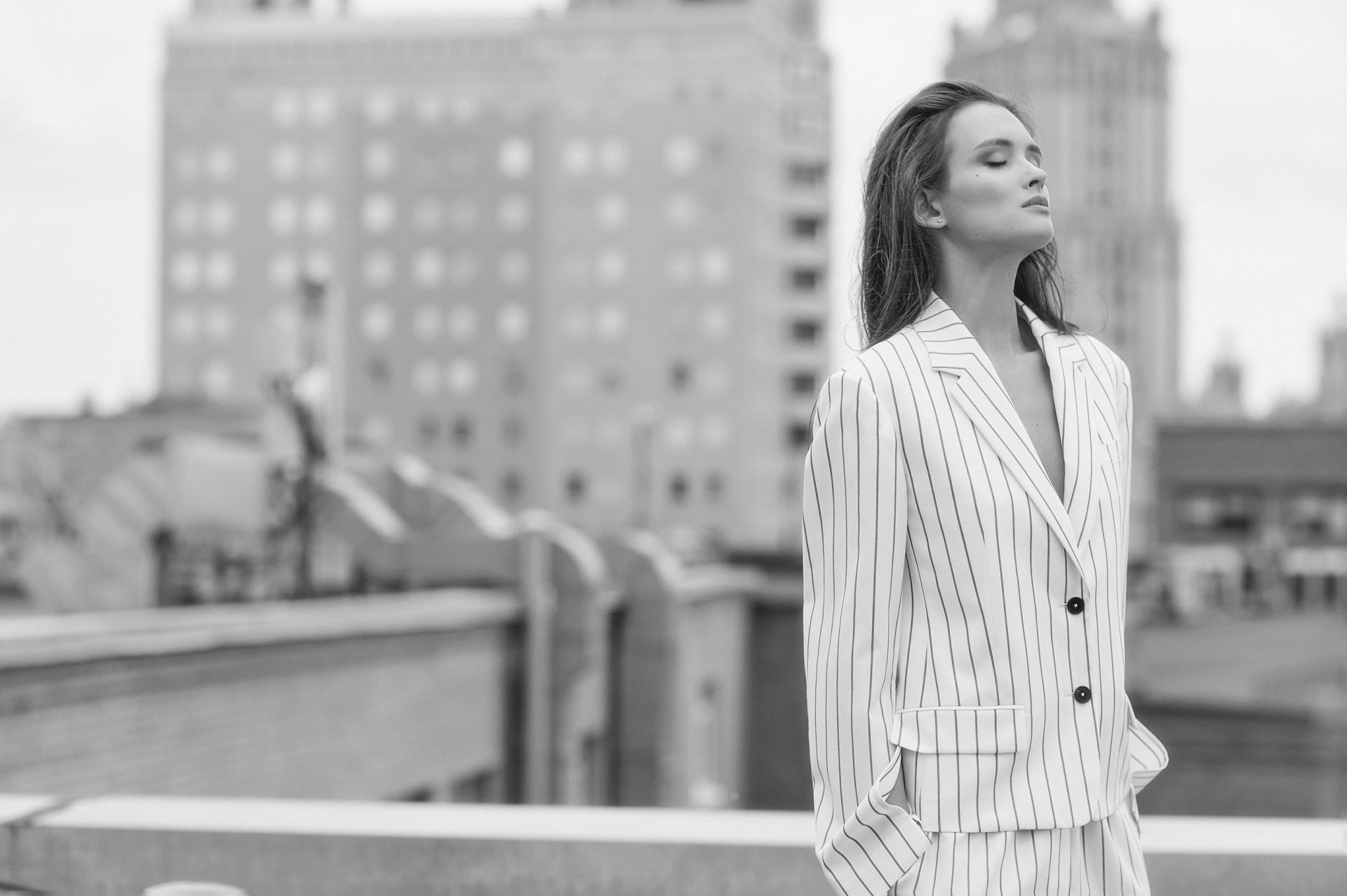 Download Mood Depth Of Field Black & White Russian Actress Woman Paulina Andreeva HD Wallpaper