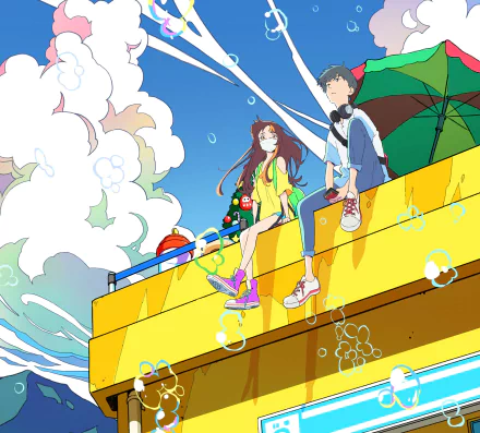Anime Cider no You ni Kotoba ga Wakiagaru HD Desktop Wallpaper | Background Image