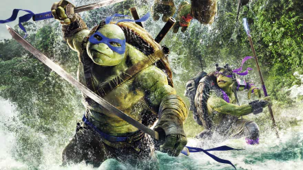 Donatello (TMNT) Leonardo (TMNT) movie Teenage Mutant Ninja Turtles (2014) HD Desktop Wallpaper | Background Image