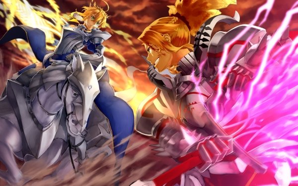 Anime Fate/Grand Order Fate Series Saber Lancer Artoria Pendragon Mordred HD Wallpaper | Background Image
