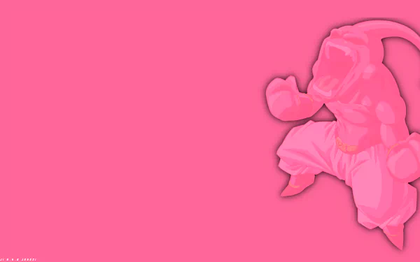 pink minimalist Dragon Ball Z Majin Buu Anime Dragon Ball Z Kai pink anime minimalist anime HD Desktop Wallpaper | Background Image