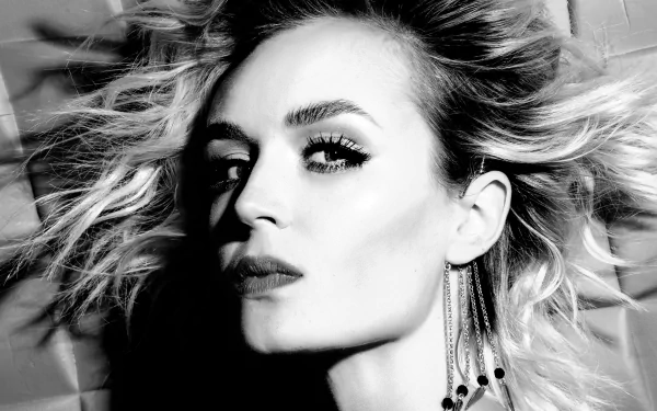 earrings Black & White face Russian singer music Polina Gagarina HD Desktop Wallpaper | Background Image
