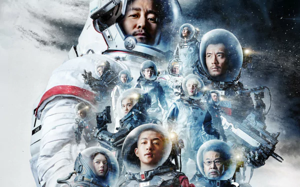 Jin Mai Jaho Wu Jing Haoyu Yang Chuxiao Qu Man-tat Ng astronaut movie The Wandering Earth HD Desktop Wallpaper | Background Image