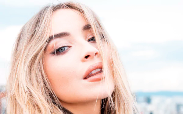 blue eyes singer blonde face American music Sabrina Carpenter HD Desktop Wallpaper | Background Image
