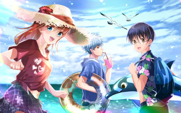 Kagura (Gintama) Shimura Shinpachi Gintoki Sakata Anime Gintama HD Desktop Wallpaper | Background Image