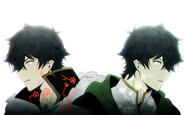 Anime-style 4K Ultra HD wallpaper featuring Naofumi Iwatani from The Rising of the Shield Hero against a white background.