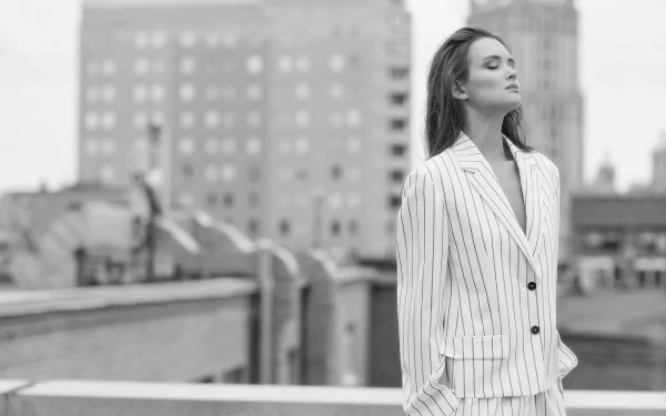 mood depth of field Black & White Russian actress woman Paulina Andreeva HD Desktop Wallpaper | Background Image