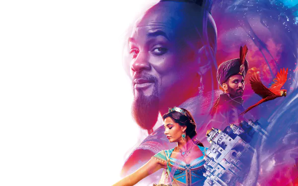 Genie (Disney) Jafar Marwan Kenzari Naomi Scott Will Smith Princess Jasmine movie Aladdin (2019) HD Desktop Wallpaper | Background Image