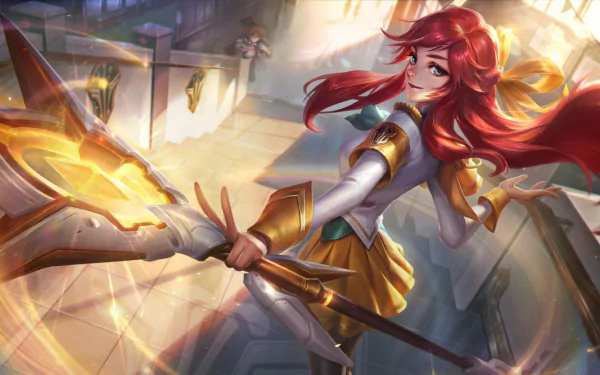 HD PC desktop wallpaper featuring Lux from League of Legends, showcasing vibrant colors and dynamic lighting in the video game’s signature style.