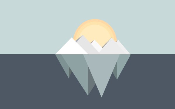 Artistic Minimalist Iceberg Water Sun HD Wallpaper | Background Image