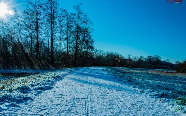 Earth Path Snow Sun Sky HD Wallpaper | Background Image