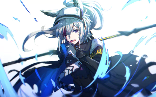 HD desktop wallpaper featuring Grani from the video game Arknights. Grani is depicted with dynamic energy and vibrant colors, making for an engaging and visually striking background.