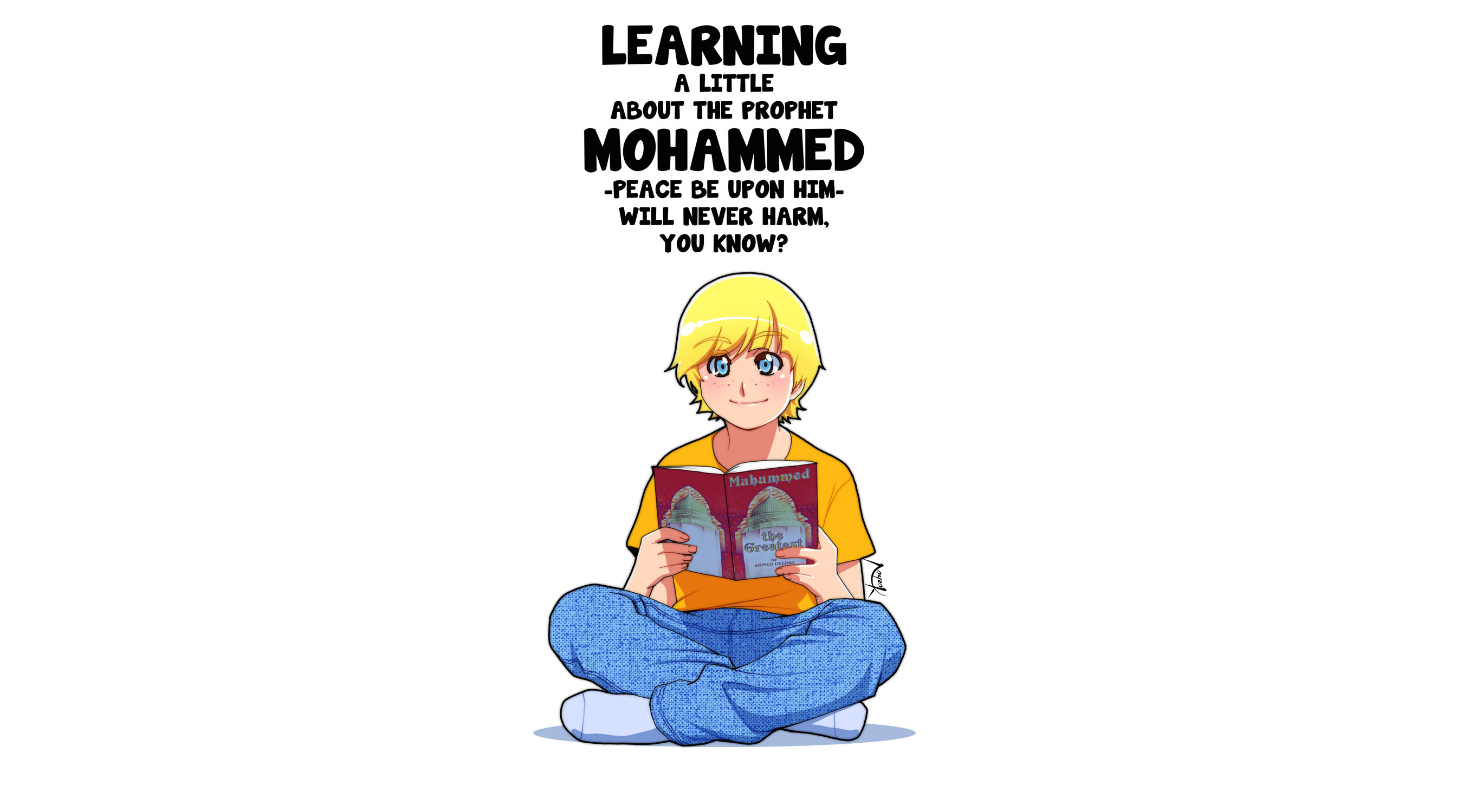 Boy reading quran by Nayzak