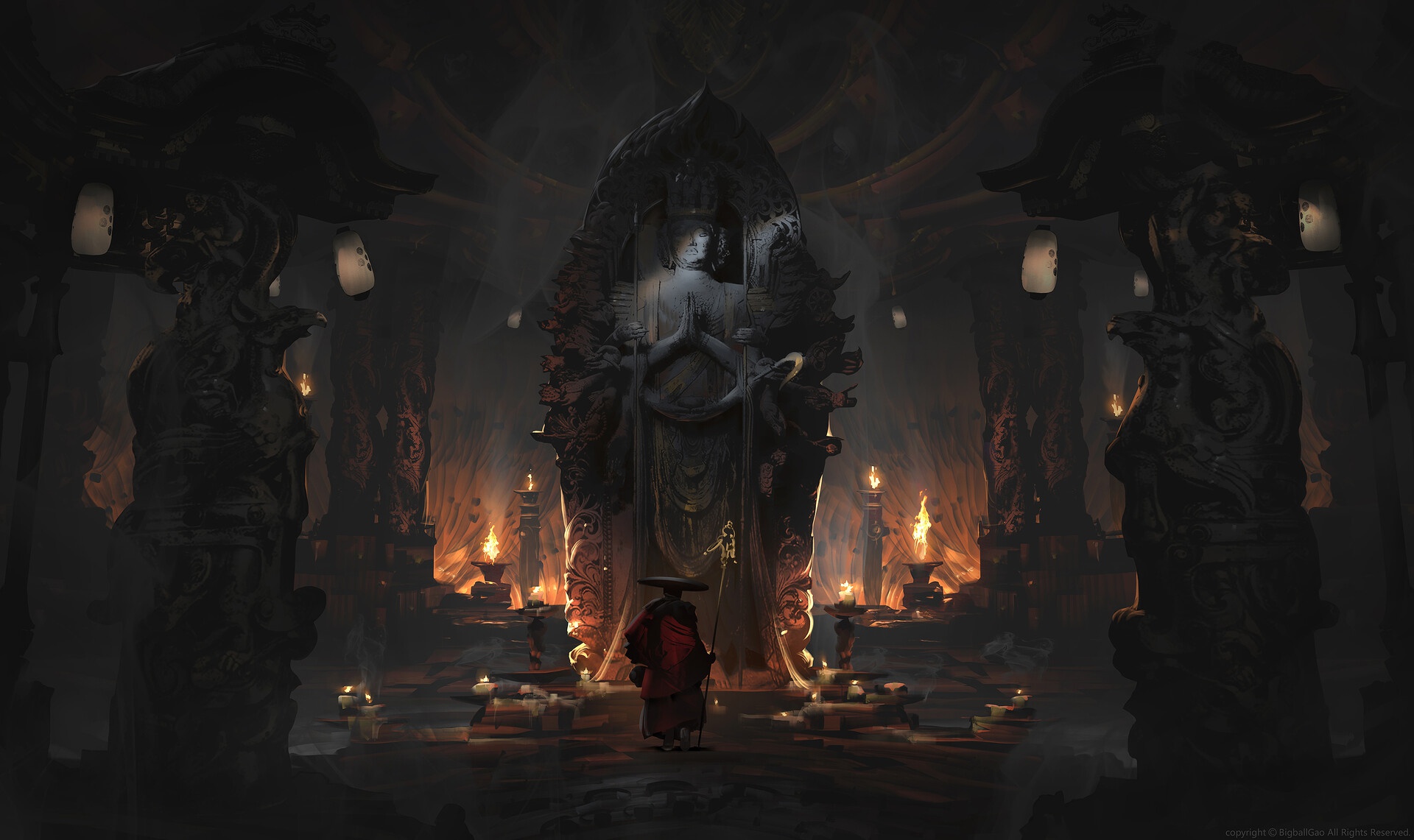 Fantasy Temple HD Wallpaper by Bigball Gao