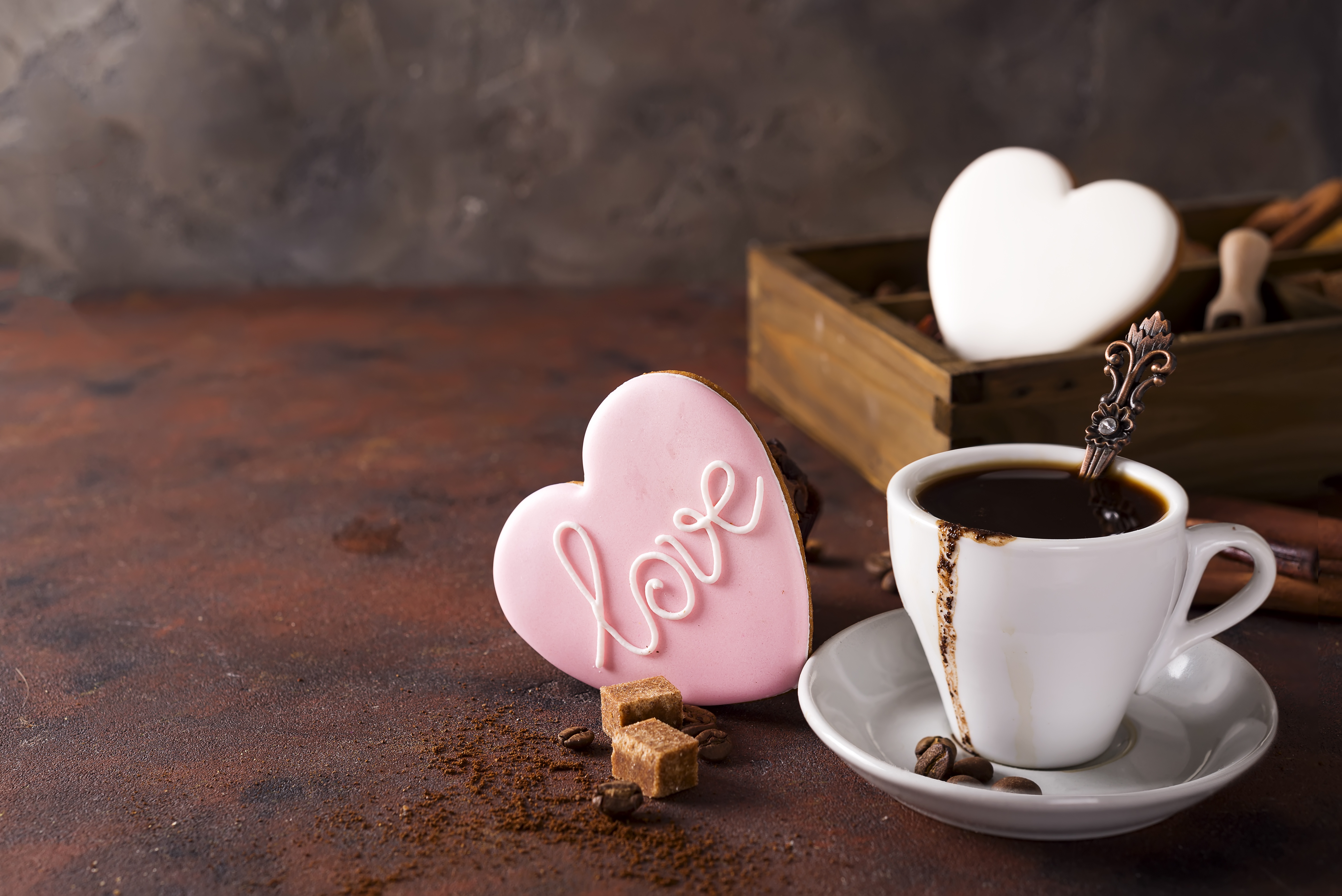 Download Drink Still Life Heart-shaped Cup Cookie Food Coffee 4k Ultra