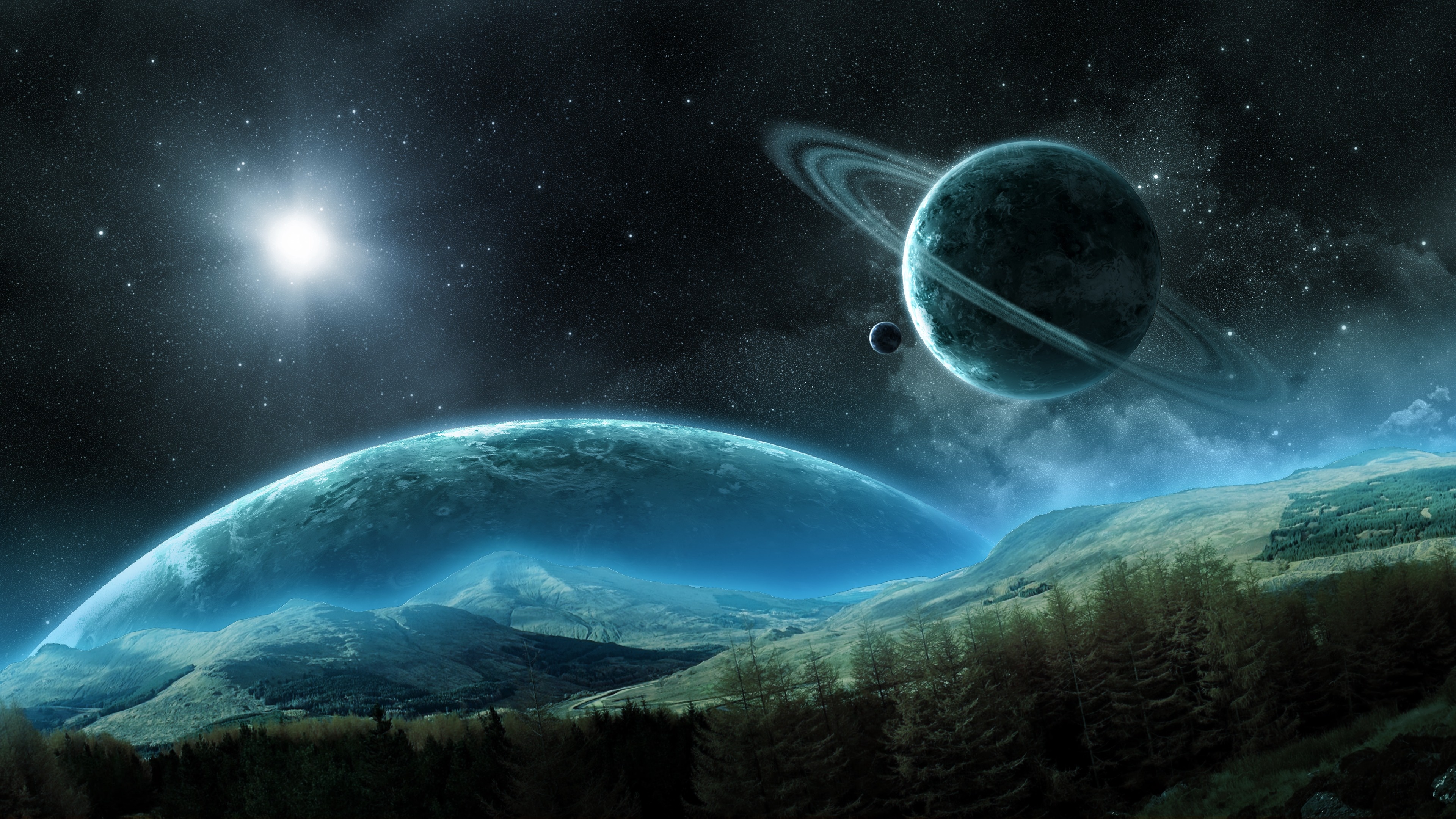 Planets in Outer Space 4k Ultra HD Wallpaper | Background Image