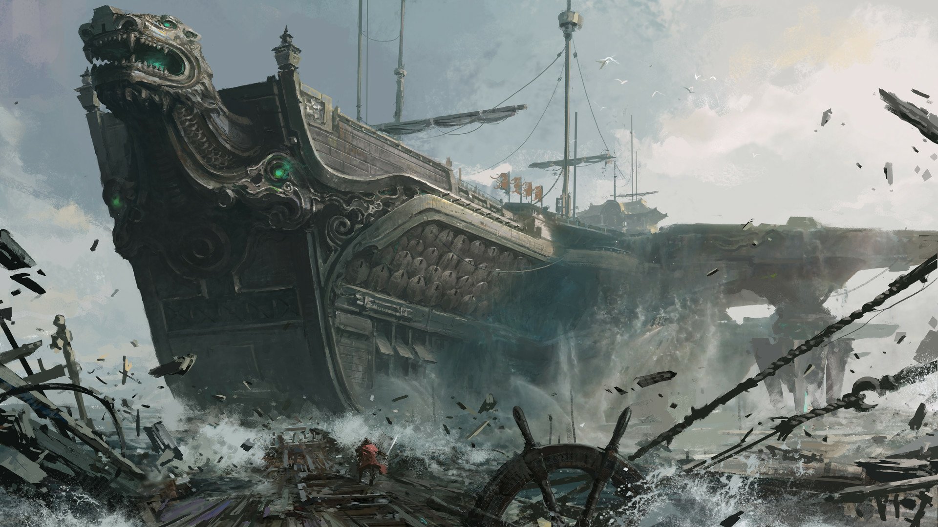 Download Naval Fantasy Ship HD Wallpaper by su jian